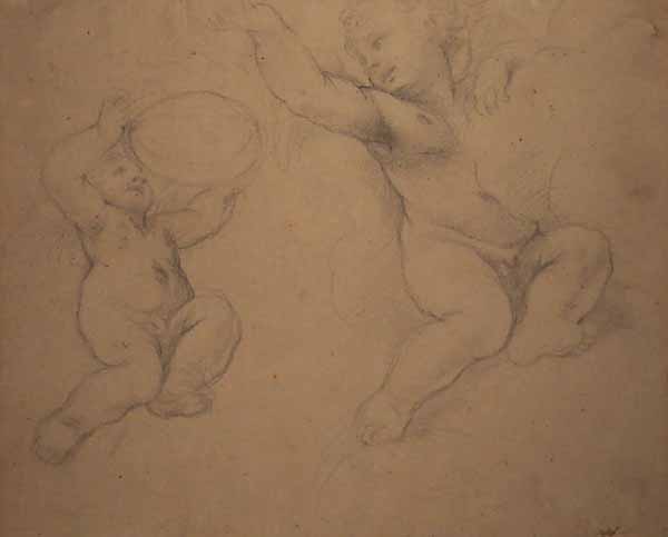 Two studies for Putti with Wings